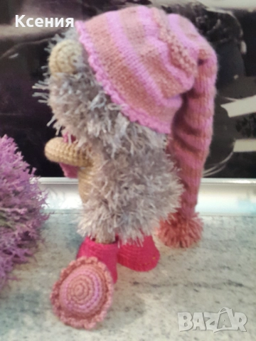 Плетена играчка ”Сънлив Таралеж”, Плетени, ръчно изработени, прекрасен подарък, снимка 2 - Плюшени играчки - 52510078