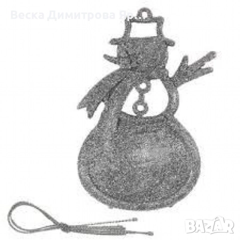 Коледна украса за елха - Блестящ орнамент във формата на снежен човек, снимка 2 - Декорация за дома - 52301648