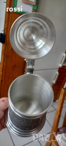 Vintage. Нова. Немска калаена халба Lindenwirtin 650 мл., снимка 8 - Антикварни и старинни предмети - 51644847