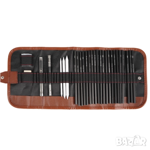 Комплект графитни моливи за рисуване / Faber castell моливи за графика, снимка 3 - Ученически пособия, канцеларски материали - 52863796