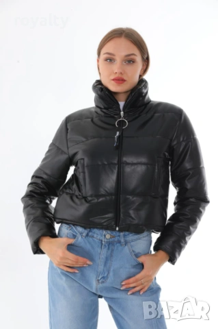 Ново Късо Черно Стилно Дамско Яке 