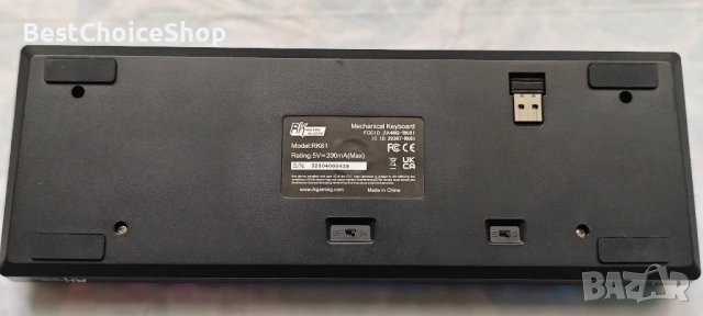 Геймърска клавиатура RK Royal Kludge RK61, Механична, Безжична, Bluetooth, 2.4GHz, 61 клавиша, RGB, снимка 3 - Клавиатури и мишки - 53614642