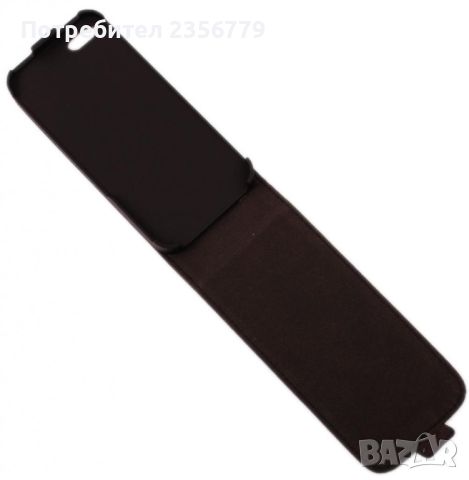 Калъф за телефон iPHONE 5 с капак, изработен от еко кожа - черен, снимка 2 - Калъфи, кейсове - 45648846