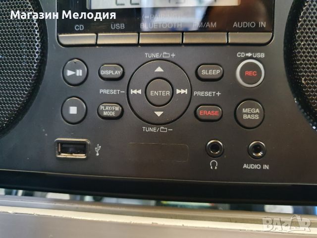 Радио SONY ZS-RS60BT Има диск, радио, usb, aux и Bluetooth. Прави записи от диск на флашка.  В отлич, снимка 6 - Радиокасетофони, транзистори - 45649289