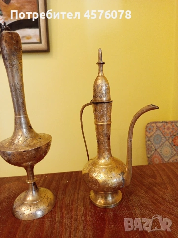 старинни бронзови ибрик и кана, снимка 3 - Антикварни и старинни предмети - 54180980