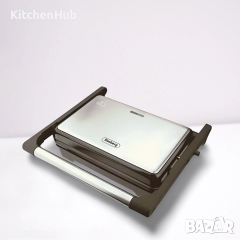 Тостер-сандвич Rosberg 1500W, Грил незалепващи бр. 1 плочи, Инокс с черно, 2 ГОДИНИ ГАРАНЦИЯ, снимка 6 - Скари - 52123032