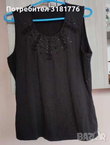 Дамска черна блуза без ръкав., снимка 1 - Блузи с дълъг ръкав и пуловери - 46115286