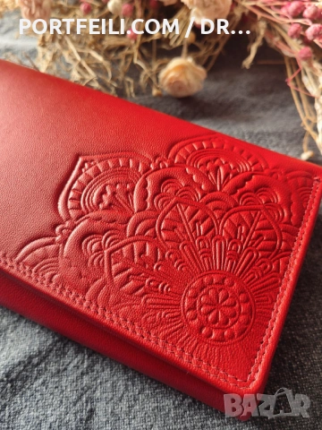  Дамско RFID портмоне от козя кожа, с мотив Мандала, Friedrich Germany , снимка 2 - Портфейли, портмонета - 53616470