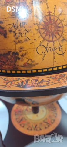 Нов - Стационарен Глобус Мини Бар - Поставка за Бутилка /Вино/Подарък - Юбилей/, снимка 3 - Маси - 51113675