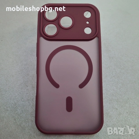 iPhone 17 Pro гръб MagSafe защита на камерите бордо, снимка 3 - Калъфи, кейсове - 53898402