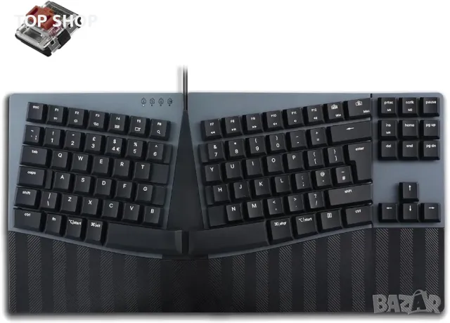 perixx PERIBOARD-335BR Кабелна ергономична механична компактна клавиатура