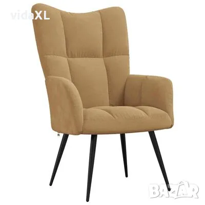 vidaXL Релаксиращ стол, кафяв, кадифе（SKU:328081）, снимка 1 - Столове - 48978155