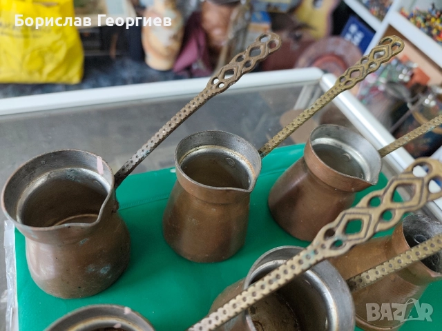 Лот медно джезве шест броя, снимка 2 - Антикварни и старинни предмети - 52546640