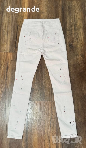 Бели Дамски напръскани дънки  Размер С М Л 2ХЛ  , снимка 2 - Дънки - 51896729