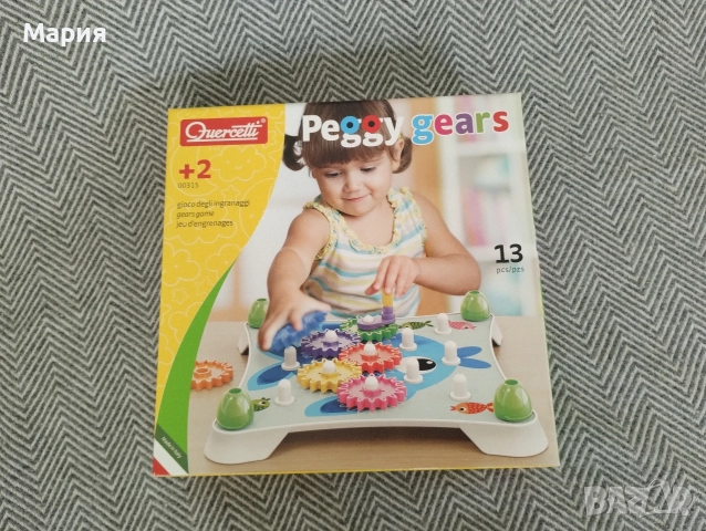 Детска игра със зъбни колела Quercetti - Peggy Gears, 13 части, снимка 5 - Образователни игри - 52731268