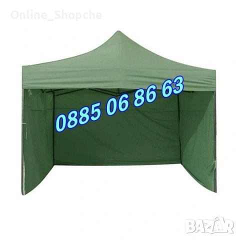 ПРОМО ПАКЕТ!!! Шатра 3х3м с усилена конструкция и платнище + 3 страници, снимка 4 - Градински мебели, декорация  - 32583248