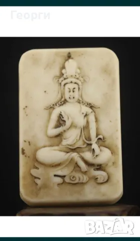 Плочка с Буда и йероглифи, снимка 5 - Антикварни и старинни предмети - 50124572