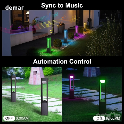 Смарт външна лампа Yotivki, RGBCW LED, приложение, дистанционно, IP65, снимка 4 - Лед осветление - 51875770