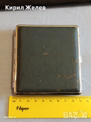 Винтидж табакера метална с кожа за КОЛЕКЦИЯ ДЕКОРАЦИЯ 48950, снимка 7 - Други ценни предмети - 52263804