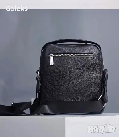 Мъжка изискана и луксозна чанта /Селектирана черна естест. кожа -9% Промоция!, снимка 11 - Чанти - 53102230