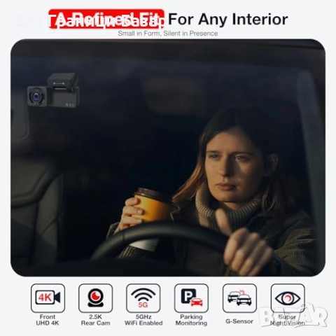 Нова 4K предна и 2.5K задна камера за кола, G-сензор, паркинг режим, снимка 7 - Друга електроника - 52463196