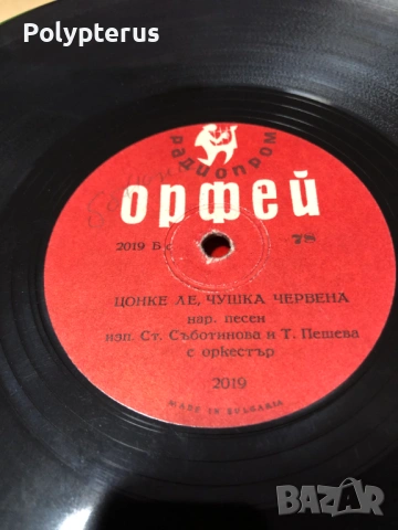 Стара българска шеллакова плоча