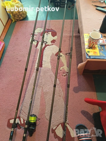здравейте, продавам 4бр шаранджийски пръчки и 4макари към тях, снимка 3 - Въдици - 53657187