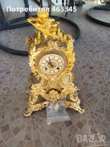 Каминен часовник от 19-ти век рококо стил, снимка 1 - Антикварни и старинни предмети - 45698476
