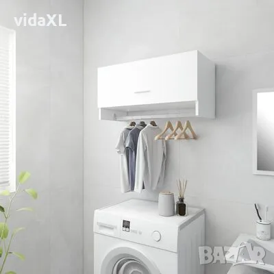 vidaXL Гардероб, бял, 70x32,5x35 см, инженерно дърво（SKU:808242）, снимка 3 - Гардероби - 49547500