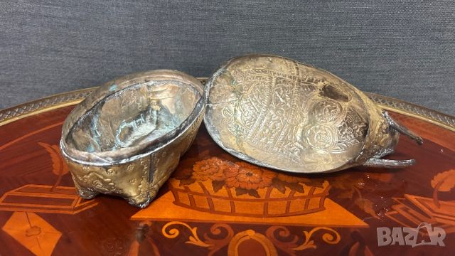 Старинна кутия за бижута -месингово слонче, снимка 5 - Антикварни и старинни предмети - 45930450