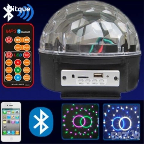Диско LED лампа с дистанционно управление и USB флашка 💡🎶, снимка 6 - Друга електроника - 53297904