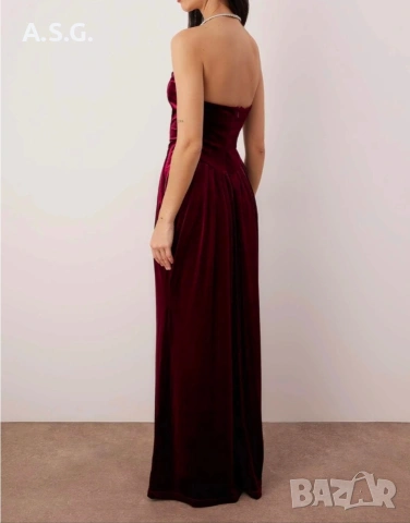 Кадифена елегантна рокля, снимка 2 - Рокли - 54022514