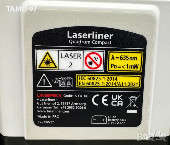 LASERLiNER Quadrum 210 Set - Ротационен лазерен нивелир като нов!, снимка 10 - Други инструменти - 52767563