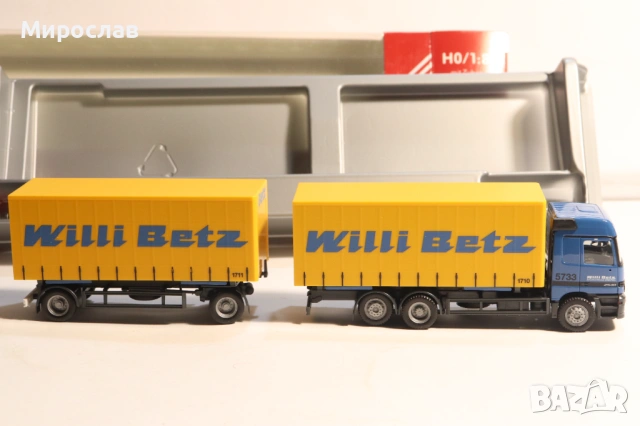 HERPA H0 1/87 MERCEDES ACTROS WILLI BETZ КАМИОН МОДЕЛ, снимка 6 - Колекции - 53669931
