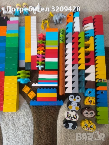 LEGO DUPLO – 450 части + 2 големи подложки, фигурки и животни, снимка 2 - Конструктори - 53403893