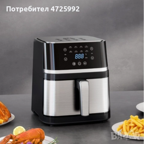 Електрически фритюрник с капацитет 10L – неръждаема стомана, 1350W, автоматично изключване, снимка 4 - Фритюрници - 53347471