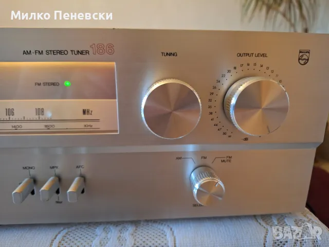 PHILIPS  STEREO TUNER HIFI 186 TYPE 22AH 186/22, снимка 2 - Ресийвъри, усилватели, смесителни пултове - 46863311