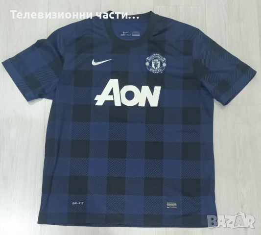 Футболна тениска фланелка Manchester United 2013/2014 away jersey shirt Nike 532838-411 size XL , снимка 3 - Спортни дрехи, екипи - 51392291