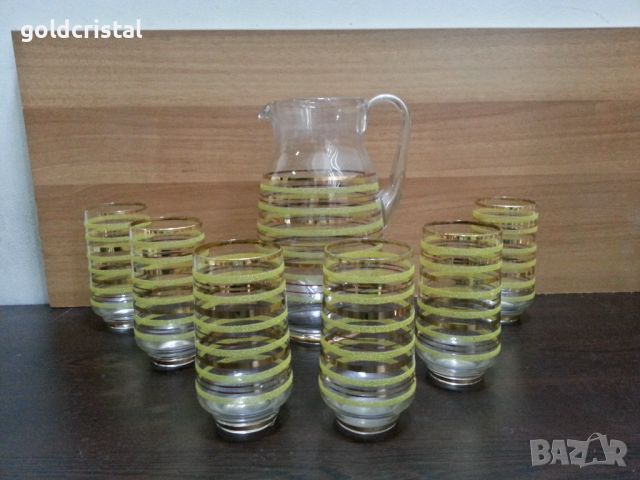 Ретро стъклени чаши и кана, снимка 6 - Антикварни и старинни предмети - 45906229