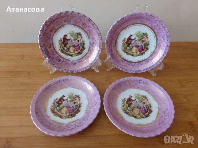 Японски порцеланови чинийки за масло Ромео и Жулиета 4 бр 1950 г, снимка 1 - Чинии - 45869989