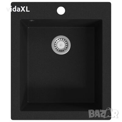 vidaXL Кухненска мивка за над плот, единична, черен гранит)SKU:141672, снимка 1 - Мивки - 45557518