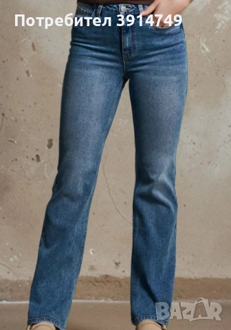 НОВИ дънки, разкроени, средна височина на талията, нормална дължина, размер 36