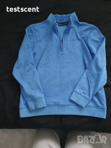Мъжки пуловер с цип Under Armour Storm 1/4 Zip Pullover – Size L Loose Fit Blue Great Condition син