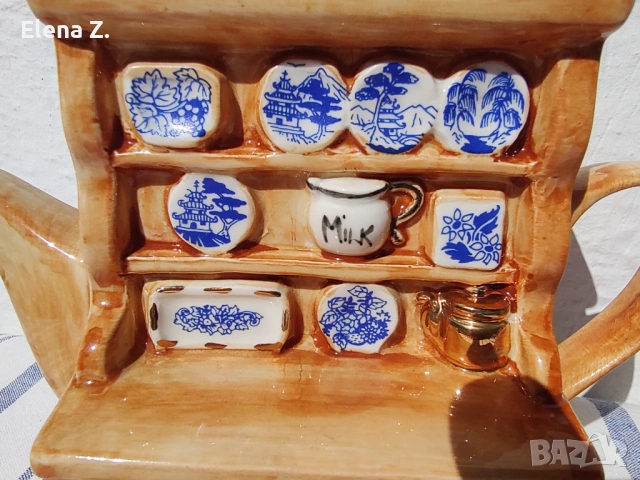 Малък чайник шкаф за чинии Синята Върба , снимка 4 - Декорация за дома - 53845269