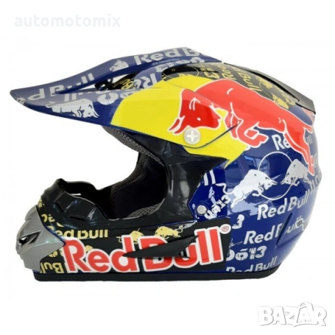 Кросова каска за мотор Red Bull, снимка 3 - Аксесоари и консумативи - 32395686