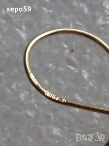 Стари Златни 18 каратови обеци с инкрустирани маслено жълти турмалини, снимка 3 - Обеци - 52681833