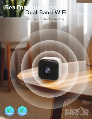 Нови 2 броя WiFi вътрешна камера 2K 3MP, Wi-Fi 6, нощно виждане, Alexа, снимка 3 - Други - 53573463