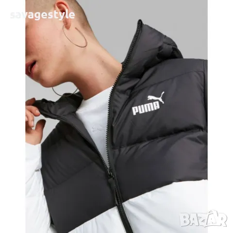 Дамско зимно яке PUMA Power Hooded Down Puffer Jacket White/Black, снимка 3 - Якета - 47672065