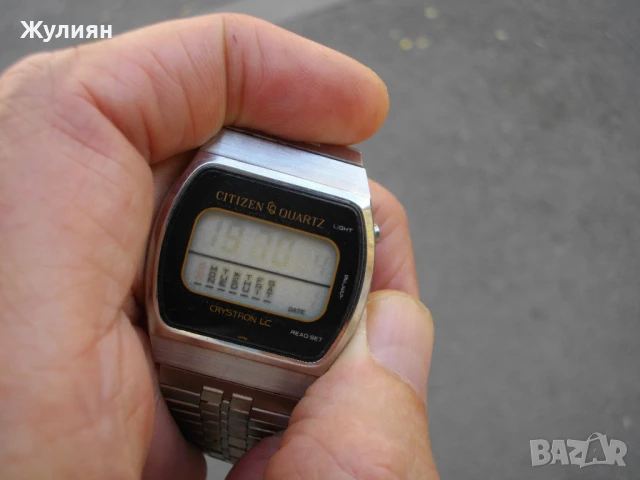 КОЛЕКЦИОНЕРСКИ РЕТРО ЕЛЕКТРОНЕН CITIZEN CRYSTRON LC, снимка 3 - Антикварни и старинни предмети - 51141595