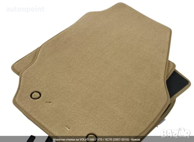 Мокетни стелки за VOLVO S80 / V70 / XC70 (2007-2016) - бежов Petex, снимка 2 - Аксесоари и консумативи - 53911527